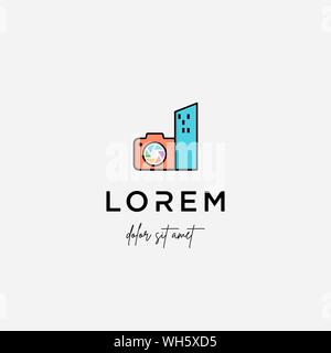 Dog Paw Camera Logo Template Vector Design Stock Vector