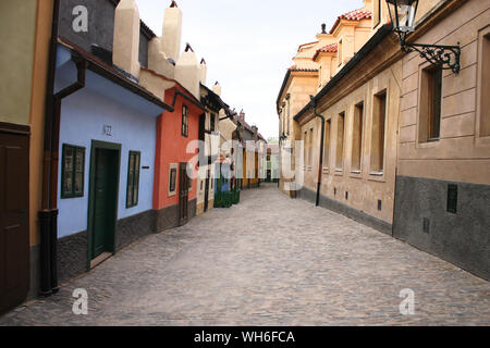 Famous golden lane in Prague Czech Republic  - 'zlata ulicka' Stock Photo