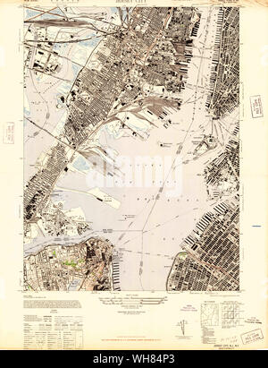 USGS TOPO Map New Jersey NJ Jersey City 254499 1947 24000 Restoration Stock Photo