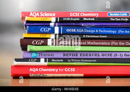 A selection of GCSE study guide books Stock Photo