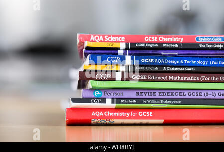 A selection of GCSE study guide books Stock Photo
