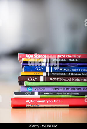 A selection of GCSE study guide books Stock Photo