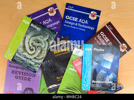 A selection of GCSE study guide books Stock Photo