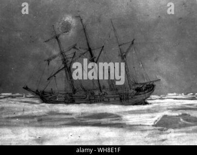 Antarctic Expedition 1914-16, the ship Endurance breaking up, recovered from the wreck, by George Maiston. From Antarctica: The Last Continent by Ian Cameron page 59. Stock Photo