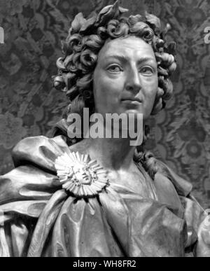 Bust of Louis XV (1710-1774), King of France from 1715, by Lambert Sigisbert Adam Le Vau, (1612-1670) French School. Madam de Pompadour by Nancy Mitford, page 44. . . . Stock Photo