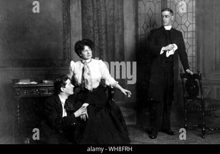 Scene from Candida (1898) by Shaw from the Hamer Pearson Candida Company's Continental Tour (1908-9).. George Bernard Shaw (1856-1950) was an Irish playwright and winner of the Nobel Prize for Literature in 1925. The Genius of Shaw page 49. Stock Photo