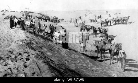 Labourers at work on the construction of the Suez Canal. Stock Photo