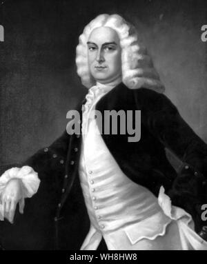 Governor Samuel Ogle (1694-1752)) is said to be descended from an ancient and noble Northumbrian family. His relationship with Henry VII's Master of Horse (see p.29) is speculative. He was three times Governor of Maryland, to which post he was appointed by Lord Baltimore. After he turned from Spanish 'Barbs' to thoroughbreds he travelled regularly to England, bringing back, among others, Spark, a present from Lord Baltimore to whom he had been given by Frederick Prince of Wales. The History of Horse Racing by Roger Longrigg, page 111. Stock Photo
