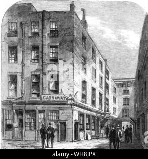 Garraway's Coffee House, Change Alley, London, UK, 1866. Tea Was First