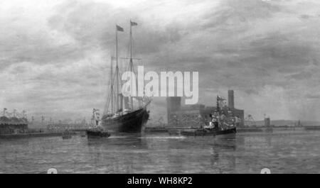 Opening of the Royal Edward Dock Avonmouth 1908 artist Alfred Wilde Parsons Stock Photo