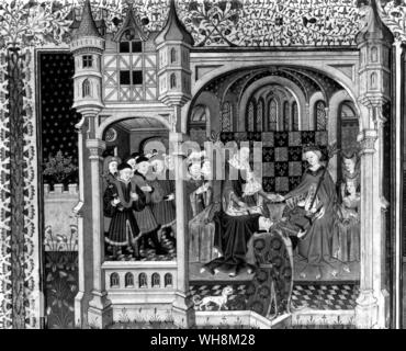 The marriage of Margaret of Anjou to Henry VI from a contemporary manuscript Stock Photo