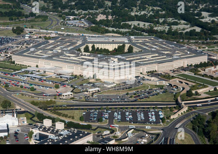 Aerial view of the Pentagon building in Arlington, Va. Stock Photo