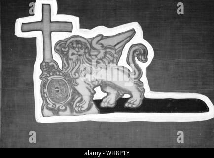 A winged lion of St Mark from a ship's banner Stock Photo