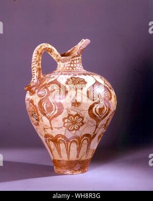 Stylization of natural forms: ivy leaf and rosette.  Jug from a chamber tomb at Mycenae, 15th century BC. Stock Photo