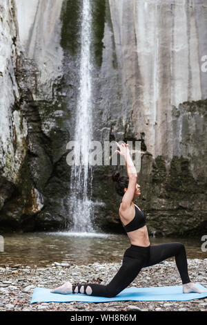 Free: woman posing near the waterfalls - nohat.cc