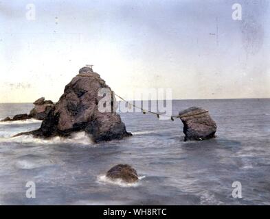 The wife and husband rocks at Futami. 1904. Stock Photo