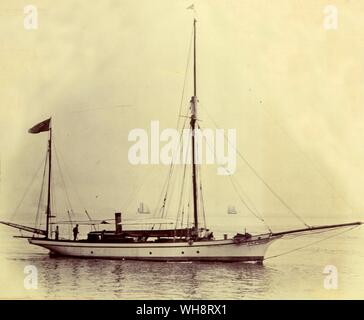 Sailing boat Snowflake. 1900. Stock Photo