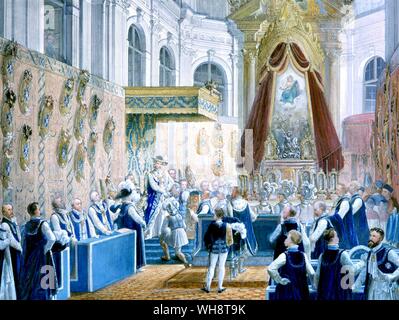 The dubbing at the Banquet of the knights of St George 1869 Stock Photo