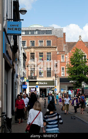Shops in the historic city of Cambridge, England. Stock Photo