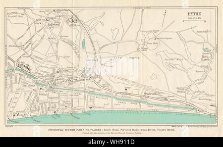 Folkestone. Vintage Town City Map Plan. Kent, 1939 Stock Photo - Alamy