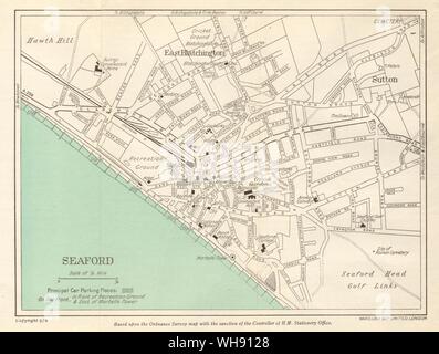 EASTBOURNE antique town city plan. BARTHOLOMEW 1898 old map chart Stock ...