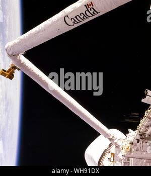 Space - Shuttles. Remote manipulator system. Columbia shuttle. Stock Photo