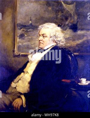 William Makepeace Thackeray (1811-1863) seated in the Garrick Club Stock Photo