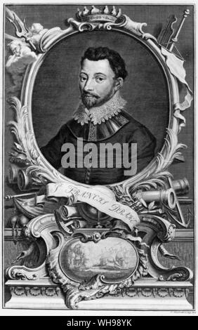 European warfare/Generalship: Sir Francis Drake (1540-1596), famous for his victory over the Spanish Armada.. Stock Photo