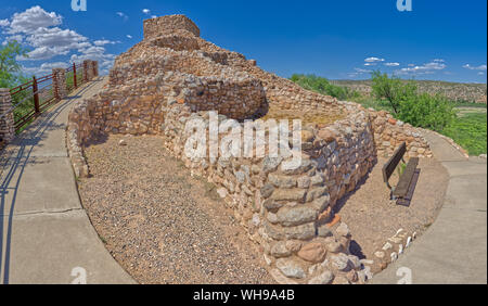 Panorama view of Tuzigoot Ruins from southeast corner, managed by the National Park Service, Arizona, United States of America, North America Stock Photo