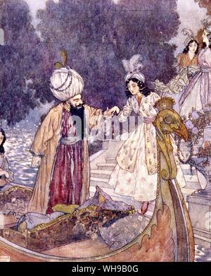 Classic Fairy Tales Blue Beard from The Sleeping Beauty and Other Fairy Tales  1911 Stock Photo