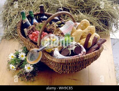 Picnic Basket Stock Photo