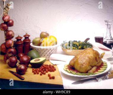 Roast Duckling with cranberry. Stock Photo