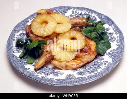 Chicken and Pineapple Stock Photo