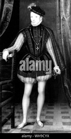 Charles IX (1550-1574) King of France from 1560. Second son of Henry II and Catherine de Medici.. . King Charles IX of Sweden (1550-1611), King from 1604. He was the father of Gustavus Adolphus. Stock Photo