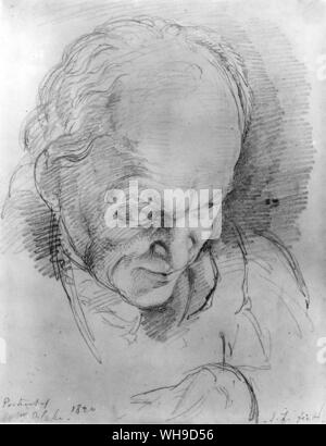 English poet, William Blake, 1757-1827. Drawing by J. Linnell, 1820. Stock Photo
