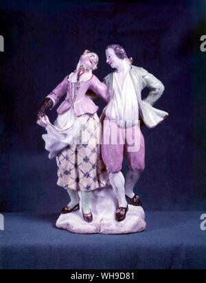 Continental Figurine Couple Dancing Stock Photo