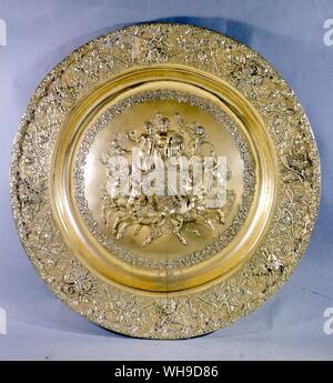 Silver Gilt Plate  1817 Paul Storr Stock Photo