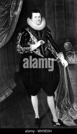 James I, VI of Scotland (1566-1625), King of England from 1603 and Scotland from 1567. Son of Mary, Queen of Scots. Stock Photo