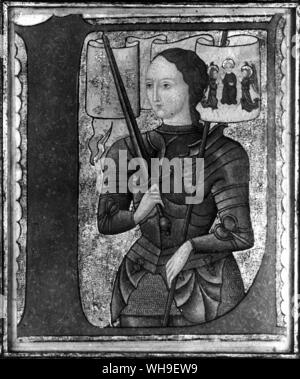 Portrait of Joan of Arc (1412-1431). French military leader, who became St Joan of Arc. Stock Photo