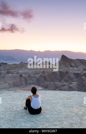 Zabriskie Point, Death Valley National Park, California, United States of America, North America Stock Photo