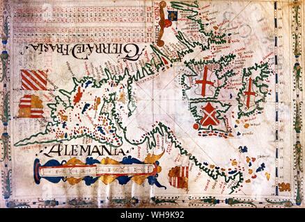 Spanish Chart 1550 Stock Photo