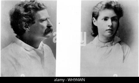 Susy Clemens, 1872-96 (right) and Mark Twain (left) - photo from Mark Twain's biography Stock Photo