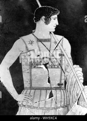 Alexander's heroic ancestor, Achilles, from a vase painting by the mid-fifth century Attic master known as the 'Achilles painter' Stock Photo