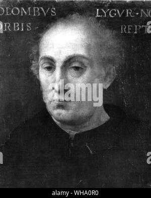 Portrait of Christopher Columbus, Cristoforo Colombo or Cristóbal Colón ...