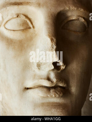 Young man face - Detail of ancient greek classic statue Stock Photo