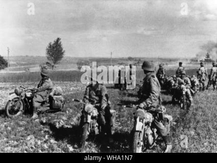 WW2: German motorcycle reccue. unit, France 1940. Stock Photo