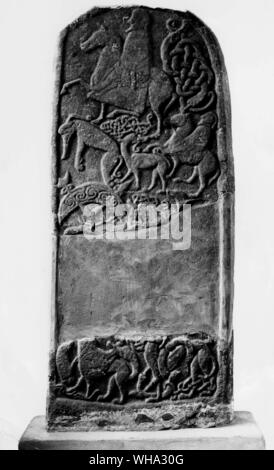 Meigle, near Coupar, Angus. Pictish symbol stone. Stock Photo