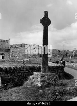 Scotland: Maclean's Cross on Iona. Stock Photo