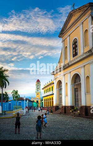 The Church of the Holy Trinity in Plaza Major in Trinidad, UNESCO World Heritage Site, Trinidad, Cuba, West Indies, Caribbean, Central America Stock Photo