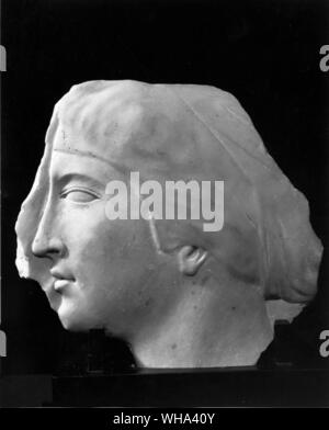 Fragment of an Alexandrian marble relief 1st Century BC/AD Stock Photo
